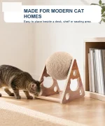 PetPetPick Rotating Sisal Cat Scratcher Ball with Wood Stand